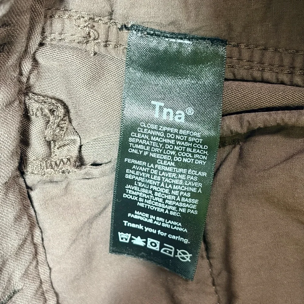 TNA Brown Cargo Utility Straight Leg Denim Jeans‎ RVST 03-06-35345-R-WI22 Size 4